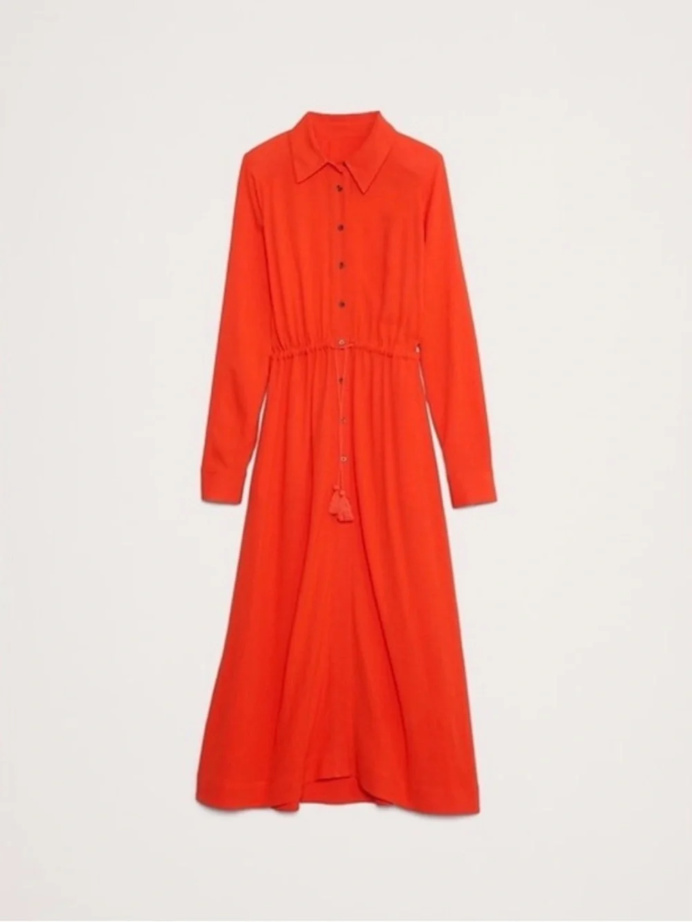 Banana Republic Women's Orange Button-Front Maxi Shirt Dress Size M - Picture 3 of 13